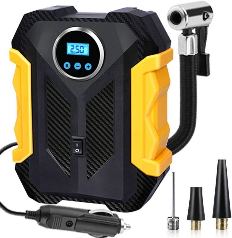 Photo 1 of Digital Tyre Inflator, Car Tire Pump, 12V Portable Air Compressor Pump, 150 Psi Auto Portable Car Tire Inflator Pump with LED Light and Tyre Pressure