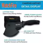 Photo 3 of 10” WatchFire Black Rubber Handle Camping Survival Hatchet -1009
