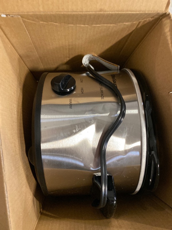 Photo 1 of Elite Gourmet MST-250XS Electric Slow Cooker Ceramic Pot, Adjustable Temp, Entrees, Sauces, Stews & Dips, Dishwasher Safe Glass Lid & Crock, 1.5 Quart, Stainless Steel