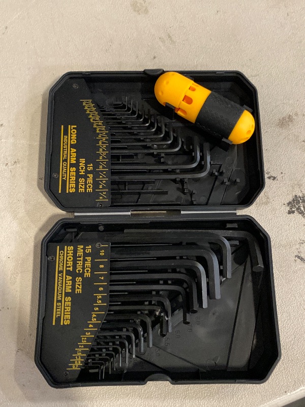 Photo 1 of ELEAD 31-Piece Hex Key Set - Allen Wrench Set, SAE and Metric Allen Keys MM(0.7mm-10mm) SAE(0.028"-3/8) Heat-Treated, Torque Handle, High Leverage, Long & Short Keys, Easy Organization