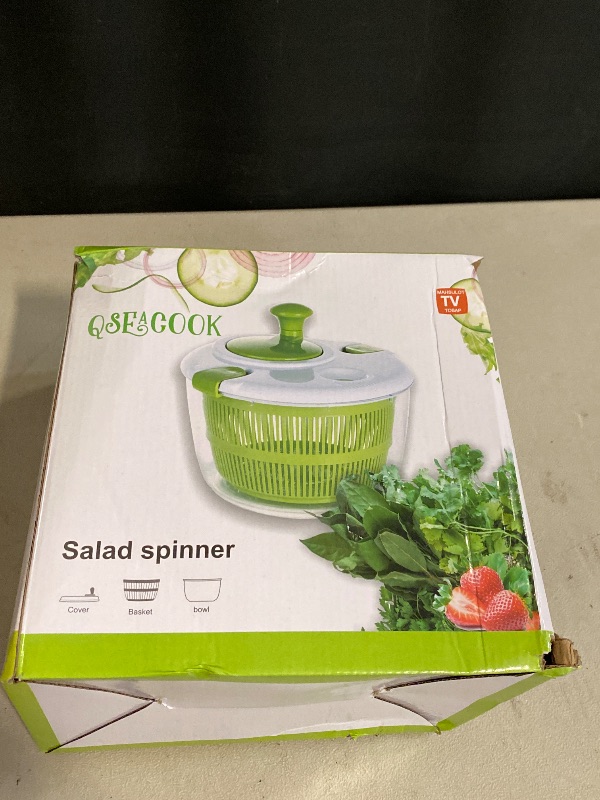 Photo 1 of Salad Spinner, 5L Vegetable Washer Dryer Drainer Strainer with Bowl & Colander, Multi-Use Lettuce Spinner, Fruit Washer, Pasta and Fries Spinner