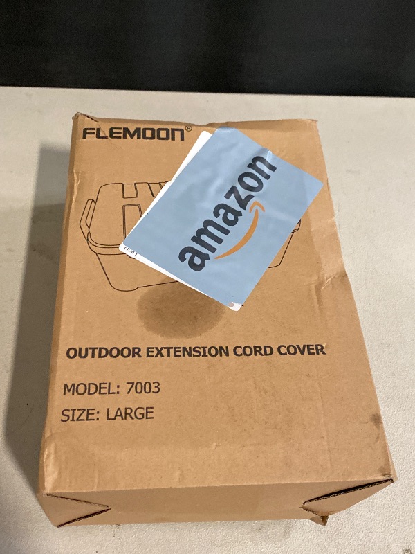 Photo 1 of Flemoon Outdoor Electrical Box Waterproof, IP54 Waterproof Extension Cord Cover, Protect Outlet, Plug, Socket, Timer, Power Strip, Holiday Light, Large Weatherproof Connection Box, Brown