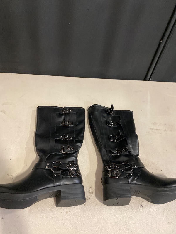 Photo 1 of 9 US Women Low Chunky Heel Ankle Booties Round Toe Side Zipper Short Boots Vintage 1 inch Block Heel Ankle Boots Distressed Slouchy Short Boots Mid Calf Retro Casual Comfy
