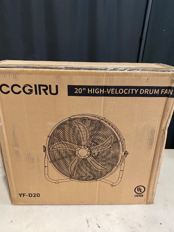 Photo 1 of 20" High Velocity Floor Fan, 5500 CFM 3-Speed Industrial Shop Fan with Wall-Mounting System,Heavy Duty Metal Fan for Workshop, Garage and Warehouse - UL Safety Listed