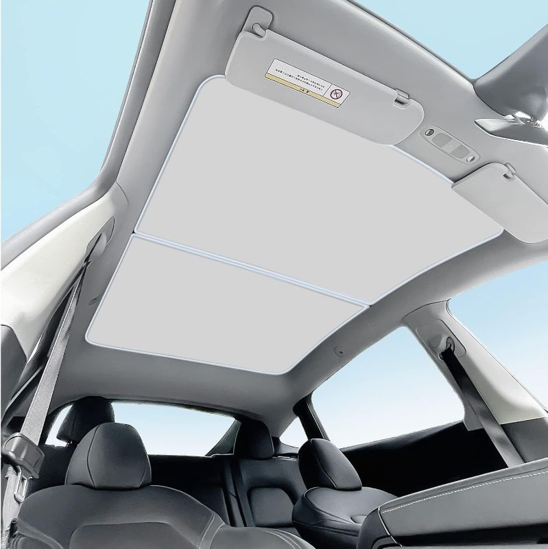 Photo 1 of Topfit for Model Y Sunshade Roof Window Insulation UV Rays Protection Sun Shade for Tesla Model Y Heat Blocking Shades Shading Rate 99%