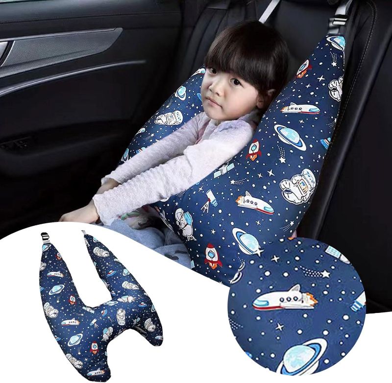 Photo 1 of ute Cartoon Travel Pillow for Carseat, Safety Seat Belt Shoulder Pad Stuff, Cute Car Accessories, Seat Belt Cushion for Kids, Soft Neck Pillow for Head and Body Support Seatbelt Pillow (A)