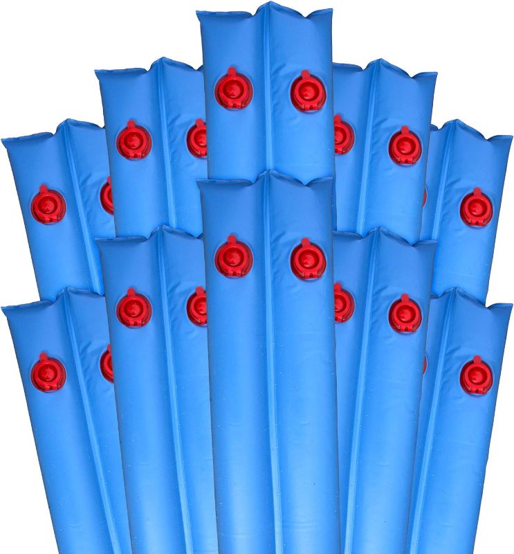 Photo 1 of Pool Mate 1-3811--20-10 Pool Cover Water Bags, 10-Pack, 10 ft. Blue Double Chamber, 20 Gauge