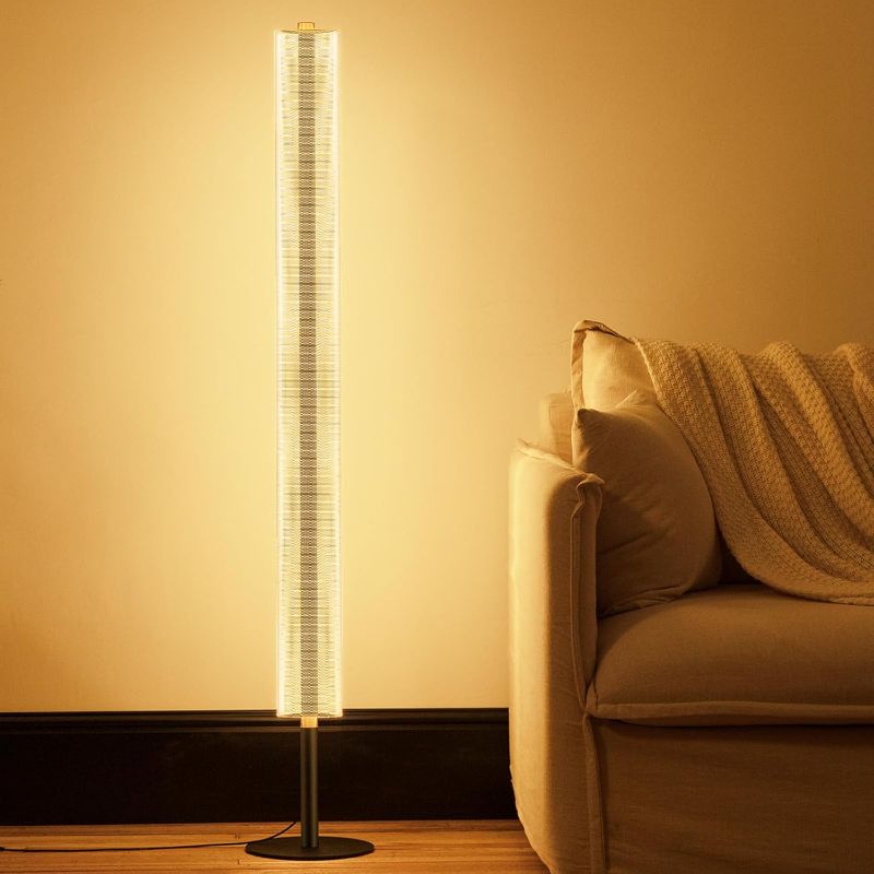 Photo 1 of NUÜR Modern Floor Lamp, Dimmable Standing Lamp with Remote Control, Stepless Adjustable Colours & Brightness, Industrial Lighting for Living Room, Bedroom, Office (LED Floor Lamp)
