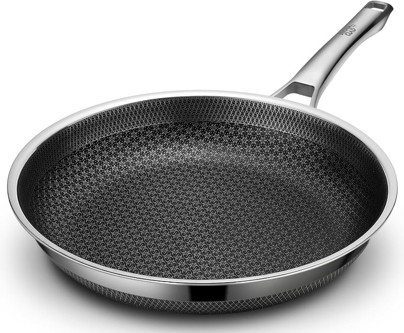 Photo 1 of Frying Pan, 10 Inch Hybrid Non Stick Stainless Steel Skillets, Dishwasher Induction Oven Broiler Safe, Non Toxic Chef's Pan, PFOA Free Cookware