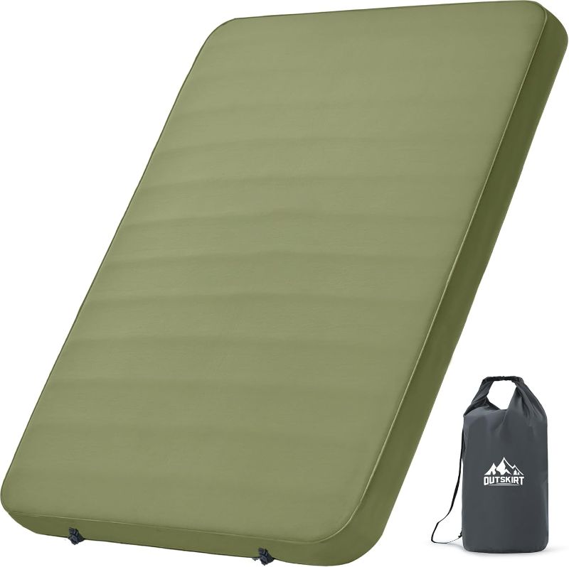 Photo 1 of OUTSKIRT Camping Mattress, Self Inflating Sleeping Pad with Pump Sack, Foam Camping Pad for Sleeping, 4” Thickness Sleeping Mat for Camp/Travel/Car/Tent, 4 Season Camp Air Mattress