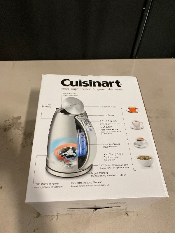Photo 1 of Cuisinart 1.7-Liter Stainless Steel Cordless Electric Kettle with 6 Preset Temperatures