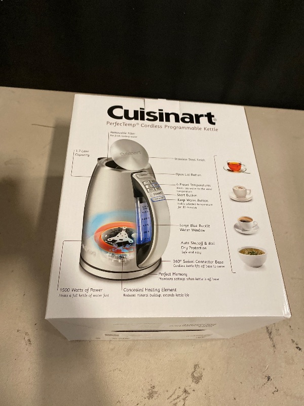 Photo 1 of Cuisinart 1.7-Liter Stainless Steel Cordless Electric Kettle with 6 Preset Temperatures