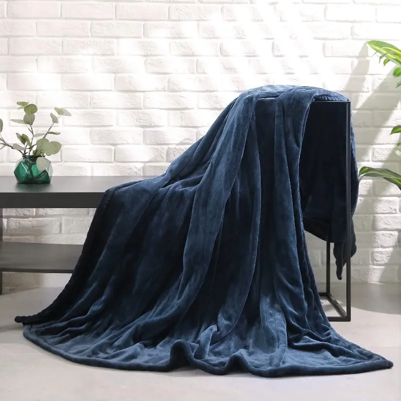 Photo 1 of Entil Electric Heated Blanket Twin Size with 4 Heating Levels & 10H Auto-off Timer, Machine Washable, Blue