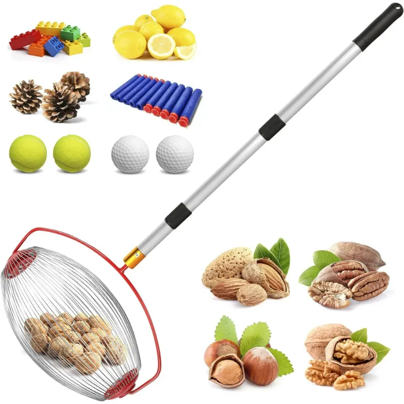 Photo 1 of Nut Gatherer, Walnut Picker Upper Roller, Foot-Operated Release Ball Picker Roller with Adjustable Handle, Nut Harvester Ball Picker for Pecans, Chestnuts, Acorns, Pinecone, Hickory, Buckeyes, Golf