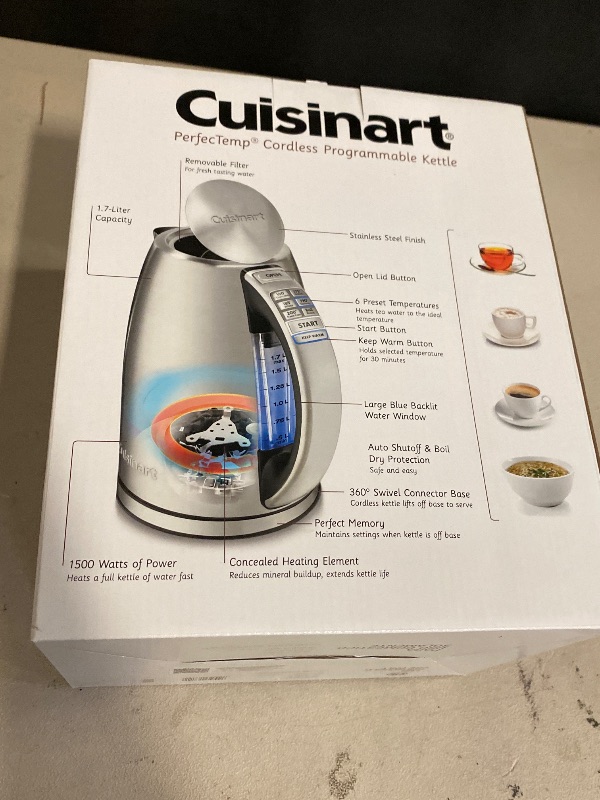 Photo 1 of Cuisinart 1.7-Liter Stainless Steel Cordless Electric Kettle with 6 Preset Temperatures