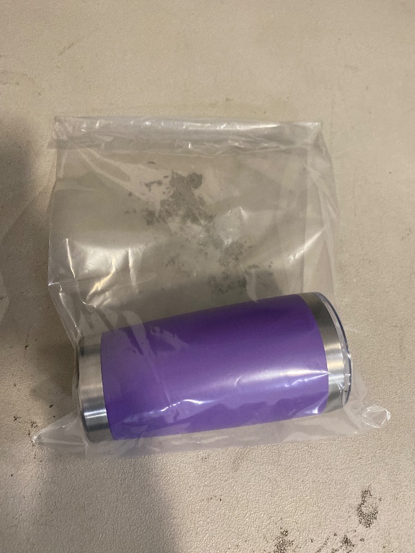 Photo 1 of 20 oz Tumbler with lid Double Wall Vacuum Insulated Tumblers Stainless Steel Coffee Mug Travel Coffee Tumbler Powder Coated Tumbler Cup Keep Hot&Cold - (PurPle 1 Pack)