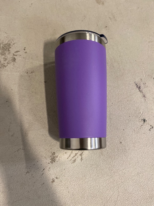 Photo 1 of 20 oz Tumbler with lid Double Wall Vacuum Insulated Tumblers Stainless Steel Coffee Mug Travel Coffee Tumbler Powder Coated Tumbler Cup Keep Hot&Cold - (PurPle 1 Pack)