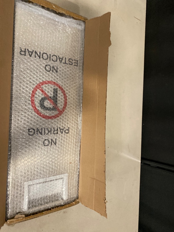 Photo 1 of Reserved Parking Sign – Foldable Heavy Duty Plastic A-Frame with Bold “P” Symbol, Bilingual English & Spanish – 24" Tall Reserved Spot Marker for Storefront, Driveway, Garage – Silver