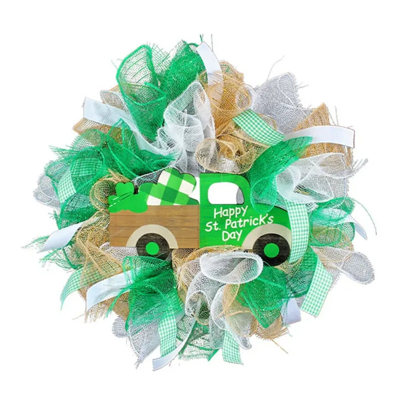 Photo 1 of Clearance!St Patrick’s Day Wreath,St Patty’s Day Green Garland Wall Door Decorations,Irish Holiday Spring Wreaths for Front Door Farmhouse Home Clover Wall Decor