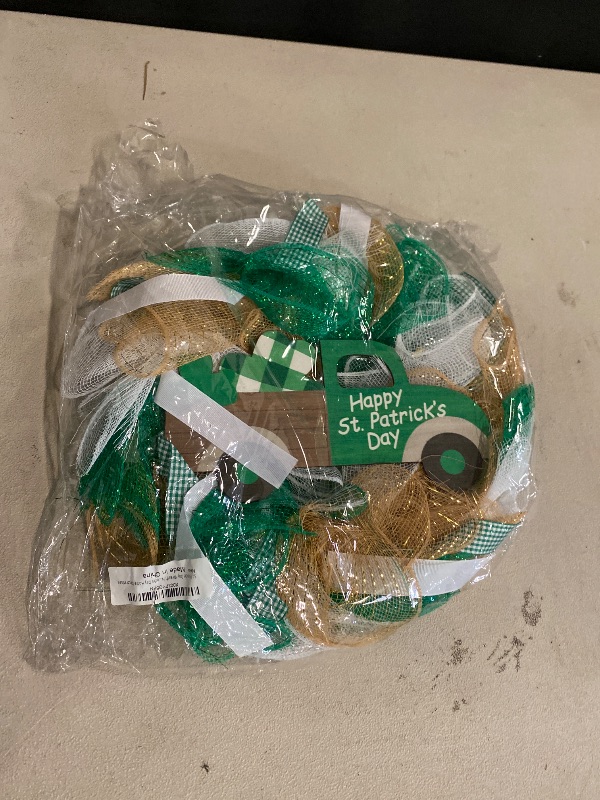 Photo 1 of Clearance!St Patrick’s Day Wreath,St Patty’s Day Green Garland Wall Door Decorations,Irish Holiday Spring Wreaths for Front Door Farmhouse Home Clover Wall Decor