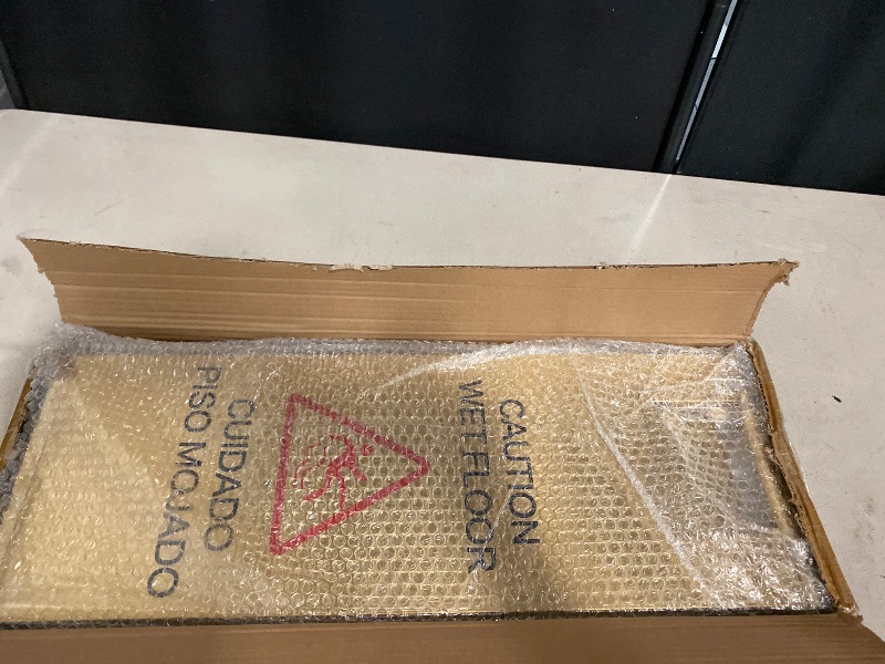 Photo 1 of Stainless Steel Wet Floor Sign 2 Pack, 24 Inch Double-Sided Foldable Caution Sign with Handle, 8.8 lb Bilingual Warning for Restaurant, Office, Commercial Cleaning Use, Gold