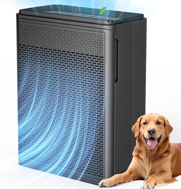 Photo 1 of Air Purifiers for Home Pets Covers Up to 1500 Sq Ft,H13 Hepa Filter with Washable Pre-Filter,Pet Hair Dander Smoke Air Cleaner,22 dB Quiet Sleep for Living Room Bedroom Kitchen,P280 (Black)