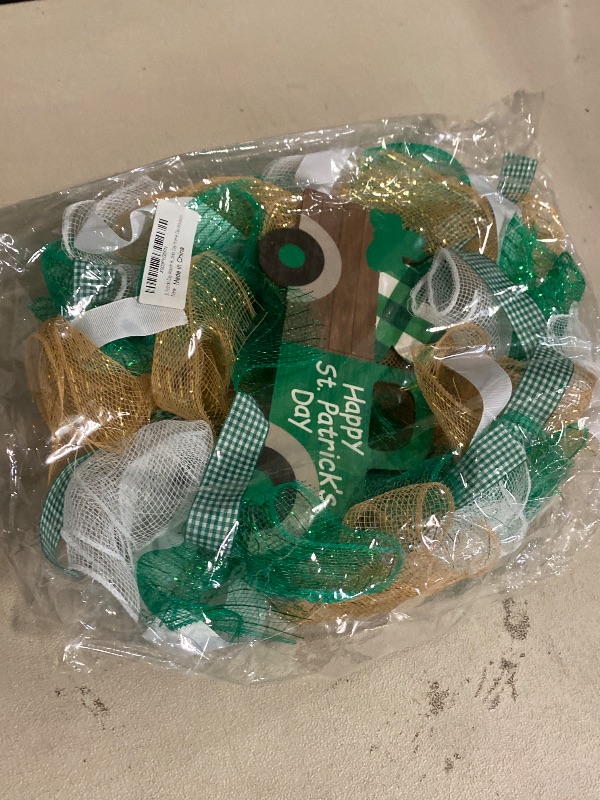 Photo 1 of Clearance!St Patrick’s Day Wreath,St Patty’s Day Green Garland Wall Door Decorations,Irish Holiday Spring Wreaths for Front Door Farmhouse Home Clover Wall Decor