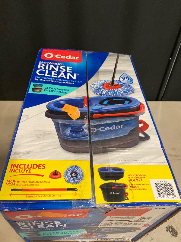 Photo 1 of O-Cedar EasyWring Rinse Clean 12 in. W Spin Mop with Bucket