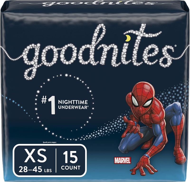 Photo 1 of (XS) Goodnites Bedtime Bedwetting Underwear for Boys, XS, 15 Ct. (Packaging May Vary), 15 Count