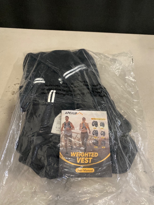 Photo 1 of APEXUP Weighted Vest with 5lbs/10lbs/15lbs/20lbs/25lbs/30lbs Weights and Reflective Stripe, Weight Vest Men Women for Workout, Strength Training, Running