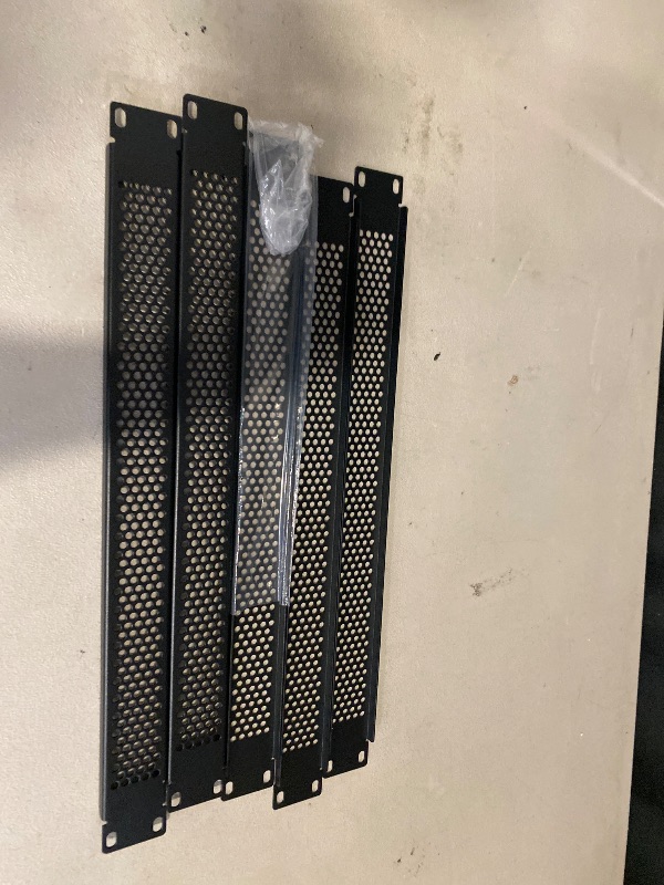 Photo 1 of QiaoYoubang 5 Pack 1U Venting Blank Panel - Steel Blank Rack Mount Panel Spacer for 19in Server Rack Cabinet or Enclosure, Black (1UVBP5PC)