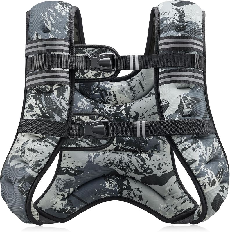 Photo 1 of ZELUS Weighted Vest, 6lb/8lb/12lb/16lb/20lb/25lb/30lb Weight Vest with Reflective Stripe for Workout, Strength Training, Running, Fitness, Muscle Building, Weight Loss, Weightlifting