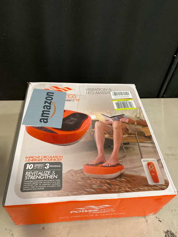 Photo 1 of Power Legs Electric Foot Massager Machine with Remote Control, Adjustable Speed, Vibration - Calf Massager - Feet Massager for Neuropathy Pain Relief, Plantar Fasciitis, Leg Blood Circulation (Orange)