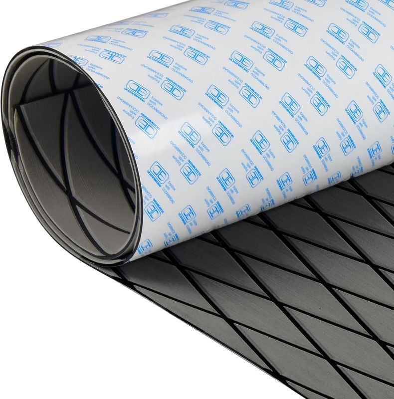 Photo 1 of OCEANBROAD Self-Adhesive 96''x25''/15''/22.5''/35''/45'' Diamond Pattern Boat Flooring EVA Foam Marine Boat Decking Sheet Non-Slip Mat for Jon Motor Boats Yacht Helm Pad RV Floor