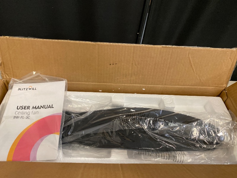 Photo 1 of Bali Smart 3-Blade 42in Ceiling Fan 2700K-6000K CCT Selectable LED Light Kit with Remote Control and Black Hardware with Reversible Blades in Weathered Wood or Black Works With iOS or Android App