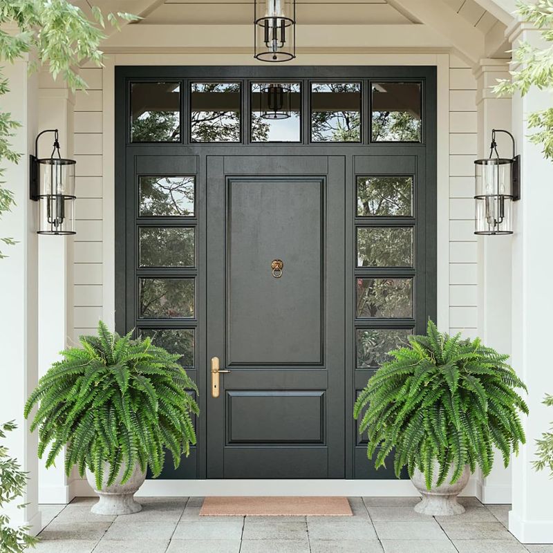 Photo 1 of Single Silky Artificial Boston Fern Bush, 49Inch Large Artificial Ferns for Outdoors, Large Faux Ferns Artificial Plants,Suitable for Decorating Office, Living Room Faux Greenery,95Branches