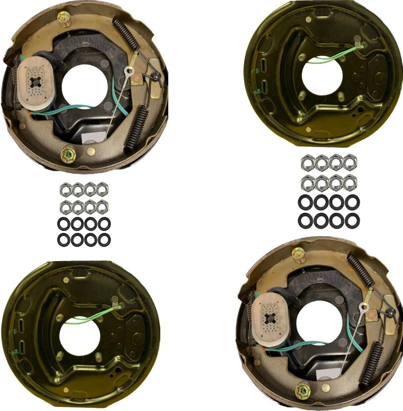 Photo 1 of Trailer Brakes – 2 Pair 10 inch Self Adjusting Electric Trailer Brakes, Trailer Brakes 3500lb Axle – Trailer Brake Kit, Trailer Brakes 10, 3500 lb Trailer Brakes, 10" X 2-1/4" Brake Assembly