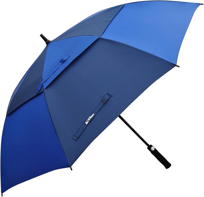 Photo 1 of Golf Umbrella Large 58/62/68 Inch Automatic Open Golf Umbrella Extra Large Oversize Double Canopy Vented Umbrella Windproof Waterproof for Men and Women
