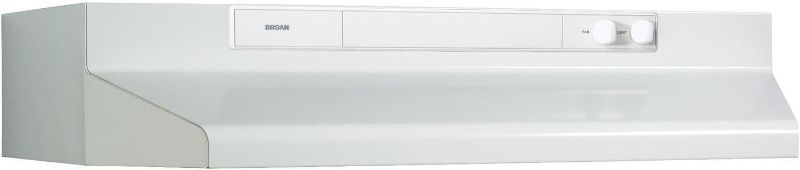 Photo 1 of Broan-NuTone 463011 30-inch Under-Cabinet 4-Way Convertible Range Hood with Infinite-Speed Exhaust Fan and Light, White