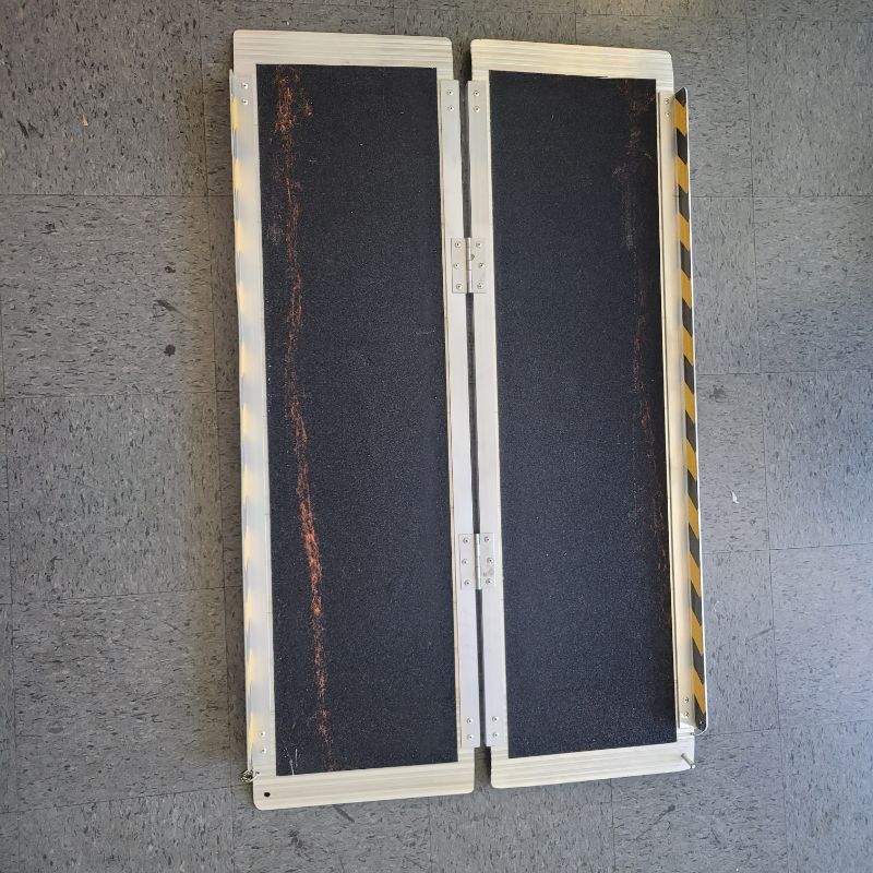 Photo 1 of 4FT Portable Wheelchair Ramp, Lightweight Aluminum Handicap Ramp for 4-12 Inch Steps, Non-Slip Mobility Ramp for Scooters, Doorways, and Home Entry