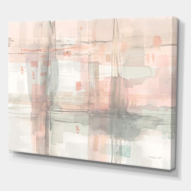 Photo 1 of Designart 'Intersect II Grey' Pink Modern Premium Canvas Wall Art, Wall Art to Decorate Your Living Room and Bedroom, Grey, Made Of Wood & Cotton Material- Large Sizes, 401, PT30235-401