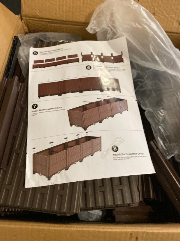Photo 1 of 63x15x12.6in Garden Beds Outdoor, Polypropylene Planter Boxes Outdoor for Vegetables, Flowers, Herbs, Garden Box with Drain Outlet, Heat and Frost Resistance Planters, 440lb Capacity