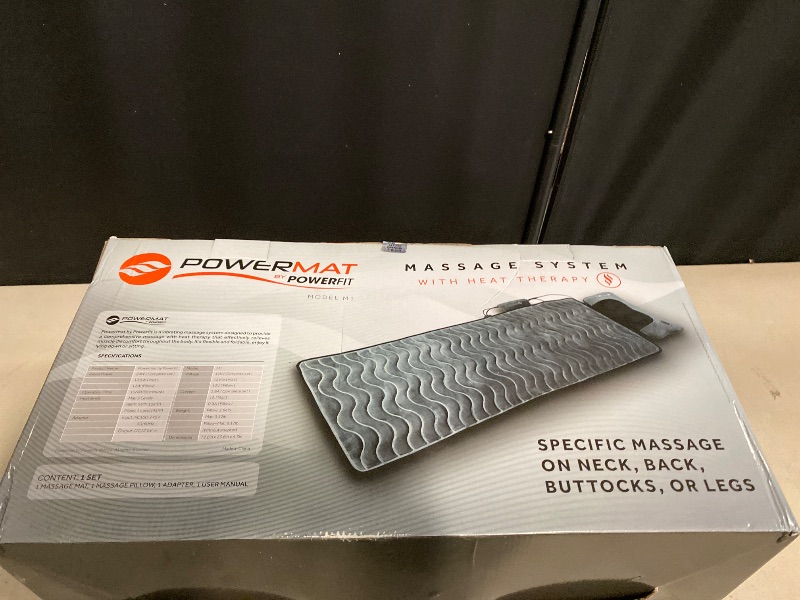 Photo 1 of Powermat by Powerfit – Full Body Massage Mat with Detachable Massage Pillow, 9 Intensity Levels, 9 Massage Modes & 3 Heat Therapy Settings | Alleviates Muscle Pain, Improves Circulation, Stress Relief
