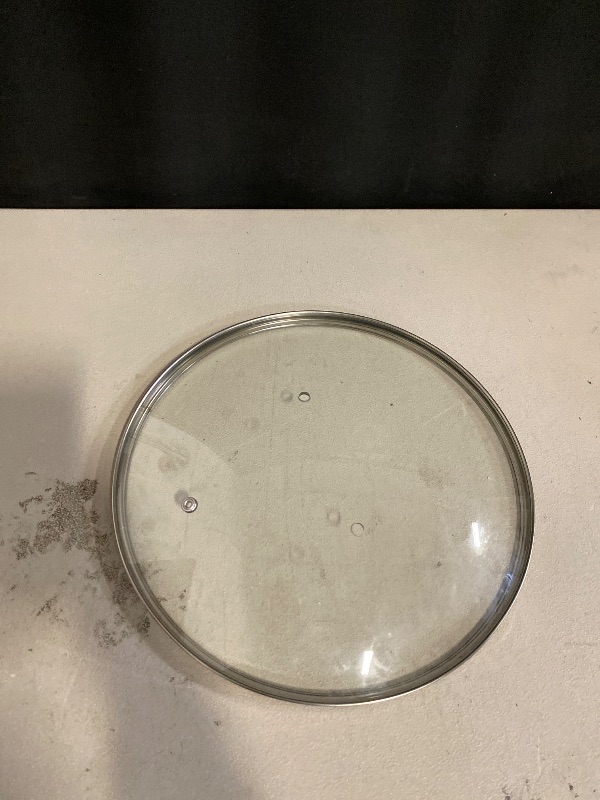 Photo 1 of WishDirect 12 Inch Tempered Glass Pot Lid Compatible with 12” Lodge Cast Iron Skillets and 7 Quart Dutch Ovens - Designed with Steam Vent Hole and Heat Resistant Handle