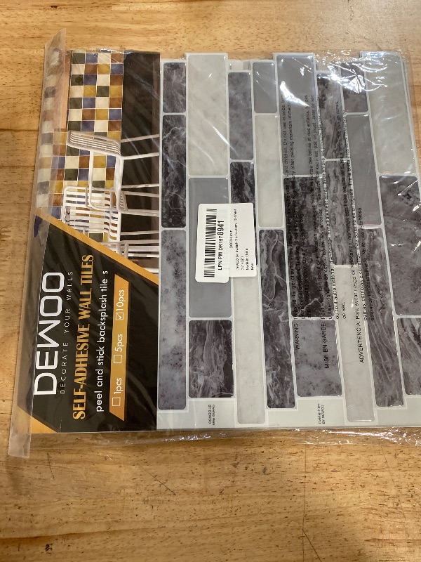 Photo 1 of DEWOO Peel and Stick Backsplash 3D Self Adhesive Wall Tiles for Kitchen Bathroom,Marble Gray (10-Sheet, 12"×12")