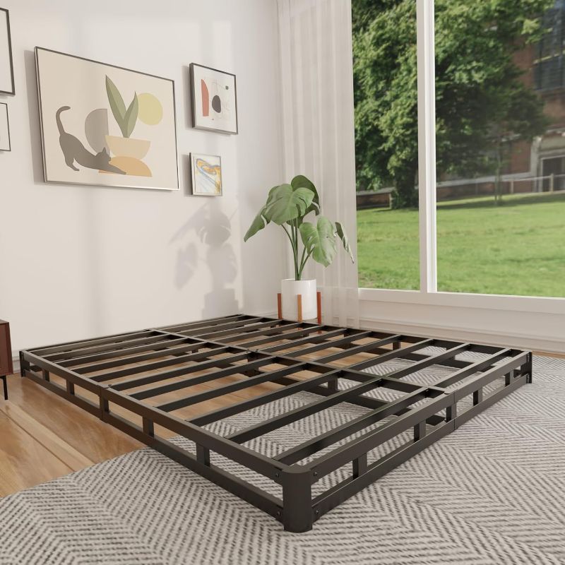 Photo 1 of Box Spring for Full Bed 4 Inch, Low Profile Full Size Box Spring Only, Heavy Duty Mattress Foundation Metal Bed Base with Fabric Cover? Easy Assembly, Non-Slip, Noise Free