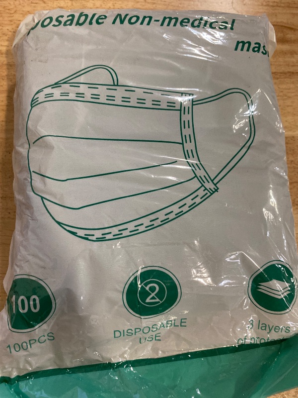 Photo 1 of LECOYOYO Disposable Face Masks,100 PCS Black Face Masks Disposable 3 Ply Protection Face Masks