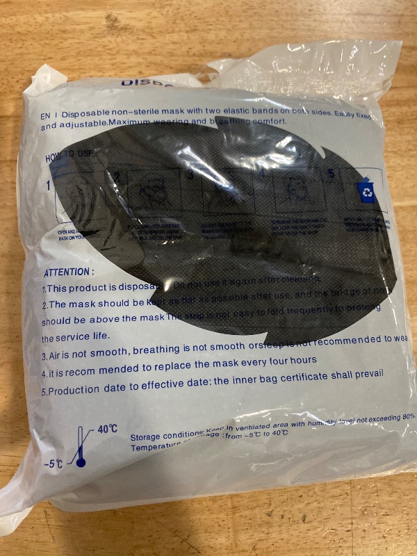 Photo 1 of LECOYOYO Disposable Face Masks,100 PCS Black Face Masks Disposable 3 Ply Protection Face Masks