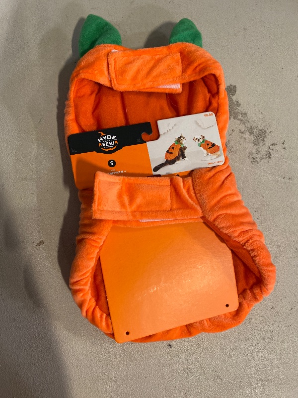 Photo 1 of  size small Hyde & EEK! Boutique Plush Pumpkin Dog and Cat Costume - Small