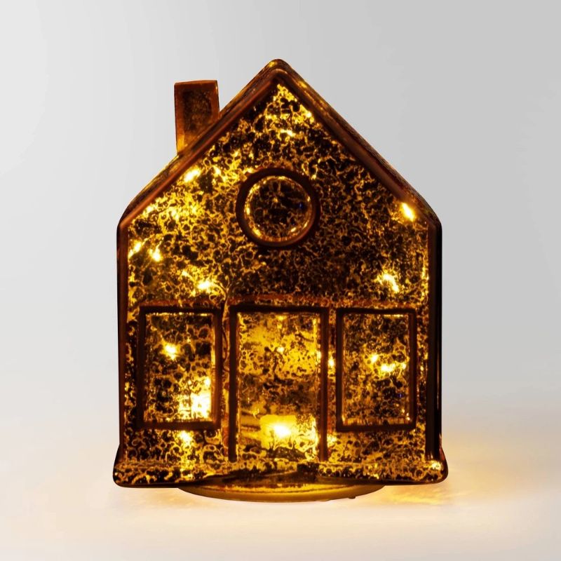 Photo 1 of Mercury Style Glass House Christmas Figurine - Wondershop™ Gold